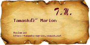 Tamaskó Marion névjegykártya